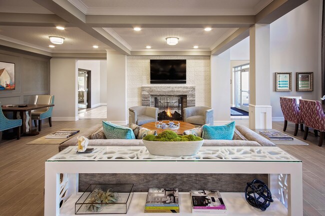 Community room fireplace