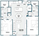 C2.2 Floorplan-2 bedroom/ 2 Bathroom