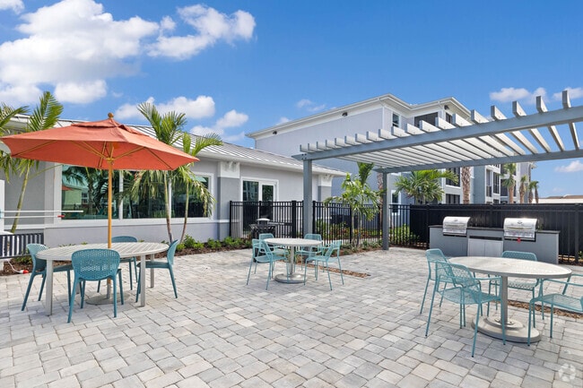 Pool-side BBQ grills