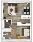 One-Bedroom One-Bathroom Floor Plan