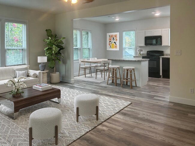 Plano de planta remodelado de concepto abierto de una habitación