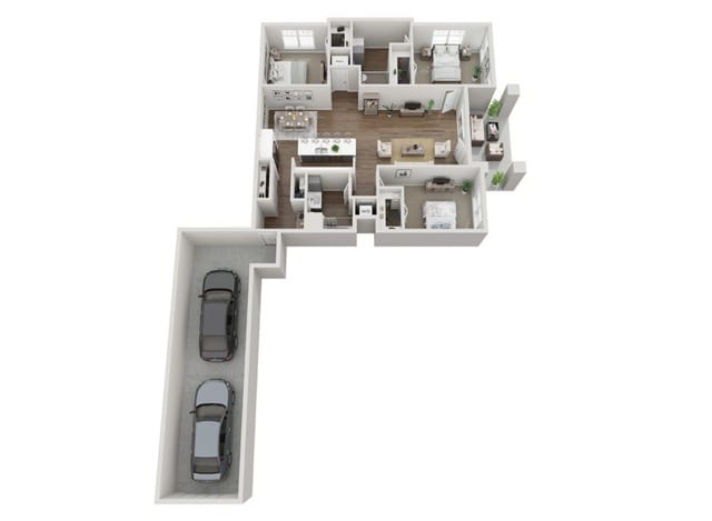 Floor Plan 3A | Seasons at River View | Apartments in Pleasant Prairie, WI - 3A