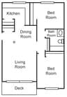 2BR/1BA