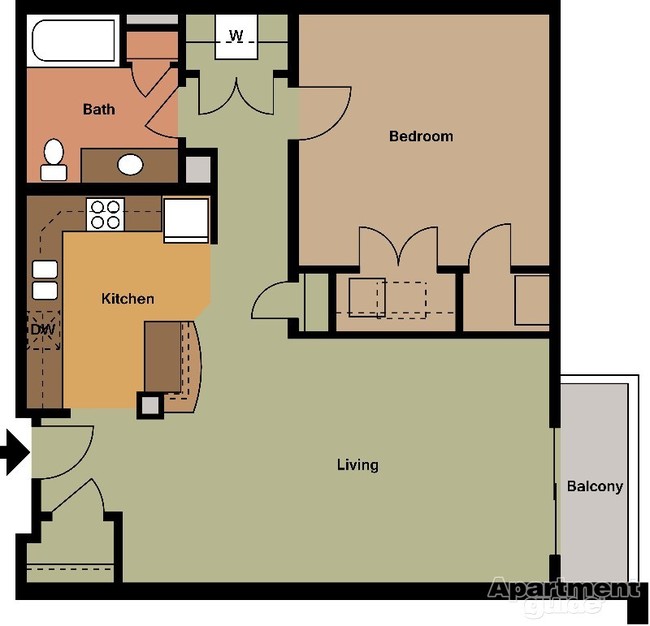 One Bed - B2 Floor Plan