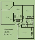 2BR/1BA