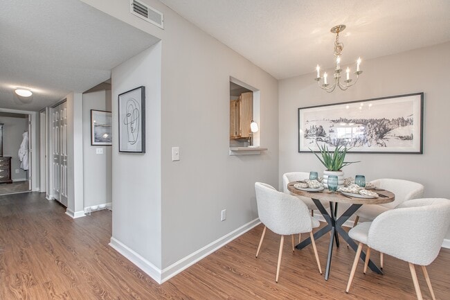 Dining Room + Hardwood Style Flooring
