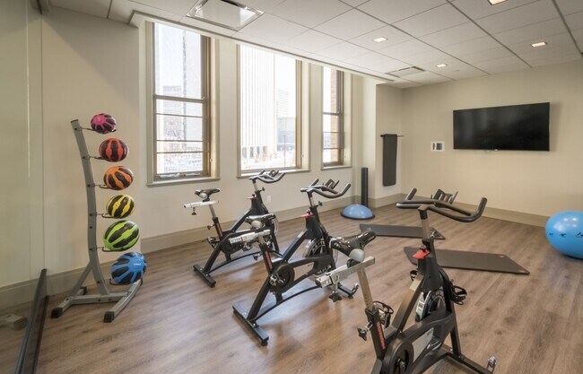 Dedicated fitness and cycling studio at Spectra at Sibley Square.