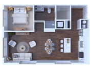 1 bedroom 1 bath Jr. C7 815 sqft