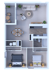 Stonecliffe 2BD 1Bath 837sqft