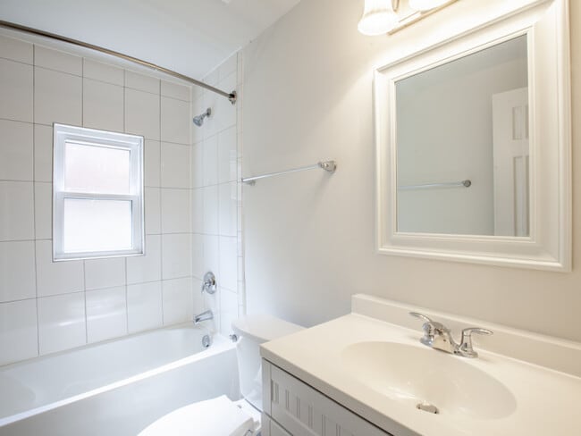 New bright bathroom with opaque window glass for privacy - 612 Rock Creek Road Unit C