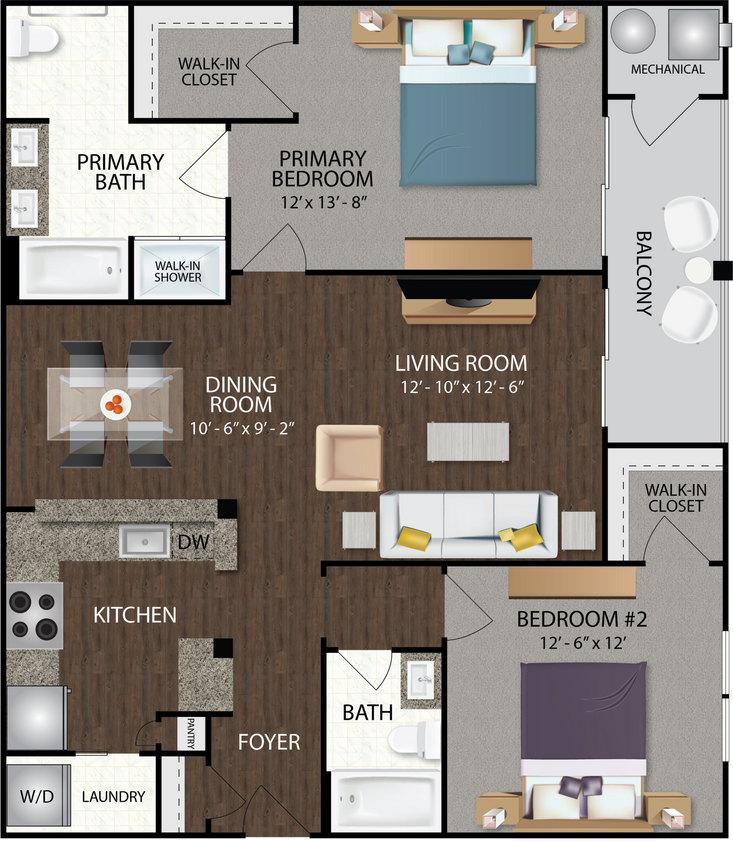 Floor Plan - Mustang - Furnished