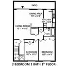2 Bedroom/1 Bathroom 1st Floor
