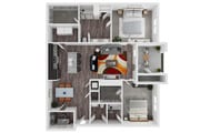 Two bedrooms floor plans 1,622 Sq. Ft.