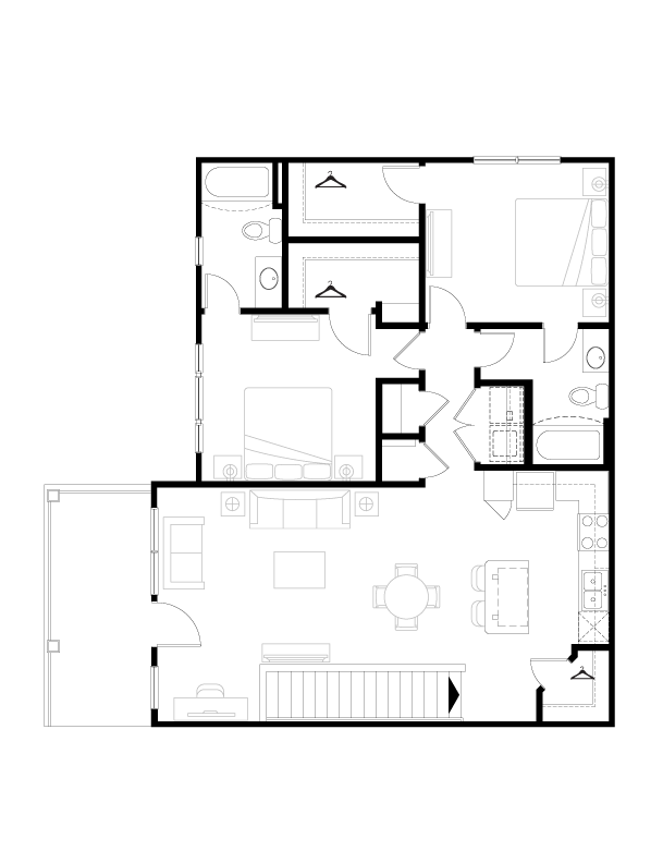 Floor Plan - 2 BR Designer Overlook
