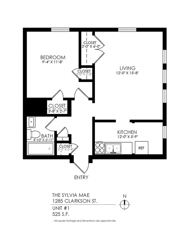 Floor Plan - 1 Bedroom - 1 Bathroom