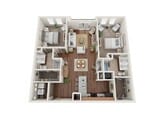 Explore The Chicago— a spacious 2-bedroom, 2-bath apartment offering modern amenities like granite counters, walk-in closets, and a private balcony. Designed with high ceilings and a sleek, contemporary style, this layout maximizes both comfort and function.
