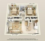 2 Bed 1 Bath