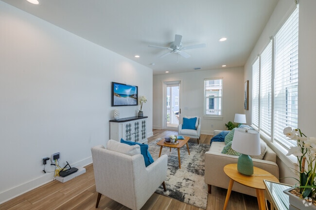 Plano A - 2HAB, 2,5BA - 1,228SF - Sala de estar - Barefoot Cottages II