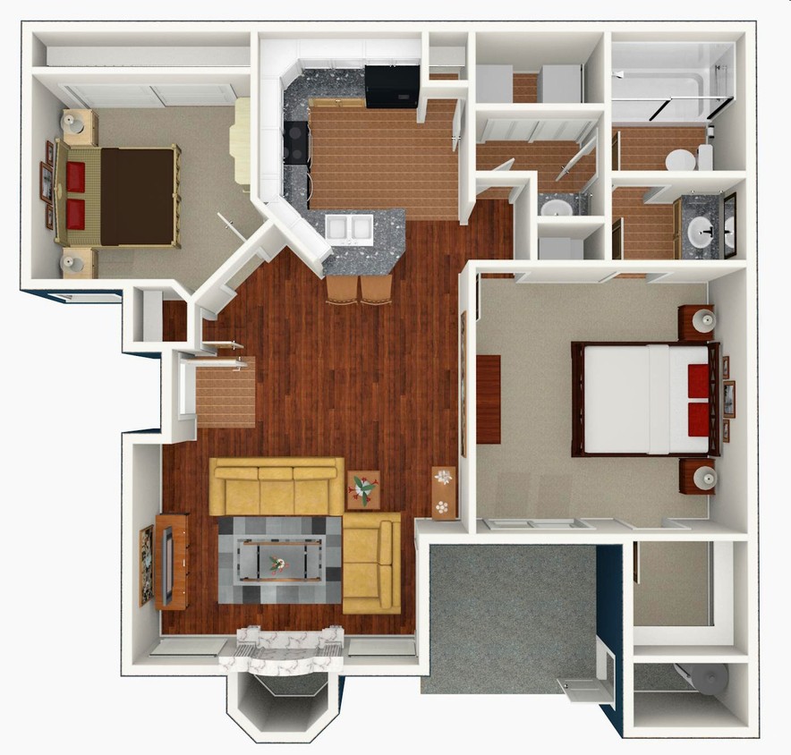 2BR/1BA - 21B