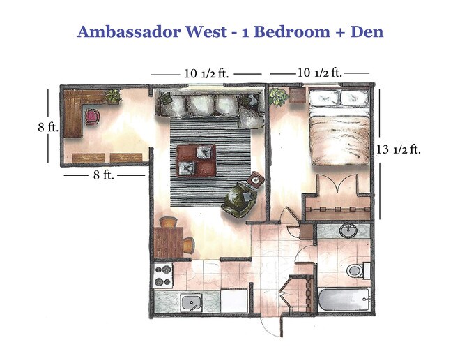 One Bedroom Plus Den/One Bath