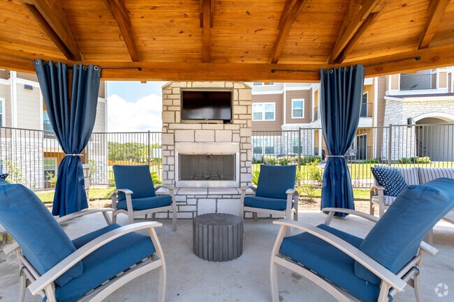 Poolside Cabana with Outdoor Fireplace