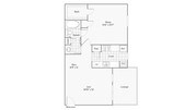 1 BR x 1 BA with W/D - B Floorplan
