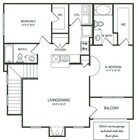 2 Bedroom / 2 Bath / 1107 Sq.Ft.
