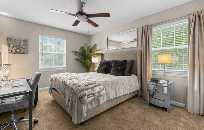 Spacious bedrooms at Woodland Creek Apartments