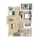 1x1 Floor Plan | Verdant at Green Vally Apartments - A4 - 1