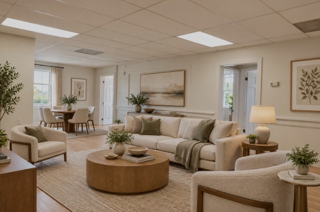 VIRTUALLY FURNISHED PHOTO — This image has been digitally staged to illustrate how the space could l