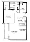 1 Bed + Den / 1 Bath - 1,072 SF