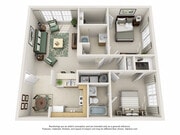 2BR floor plan Heritage Apartments