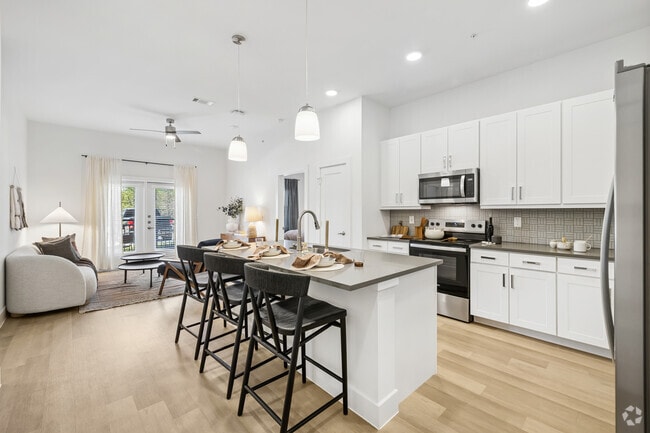 2BR, 2BA - 1149SF - Kitchen, Dining Room & Living Room