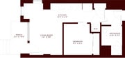 Explore this chic and efficient apartment layout with a welcoming living space.