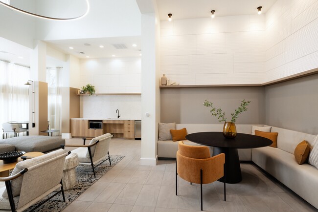 Resident lounge with kitchenette and seating