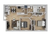 2 Bedroom - 2 | 2BD, 2BA | 949SF