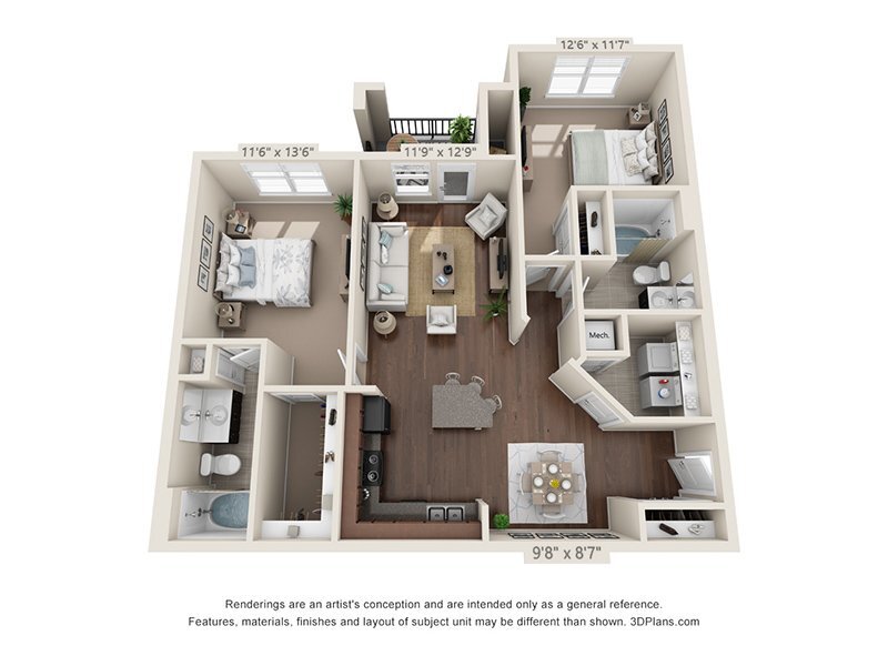 Floor Plan - 2x2-1130