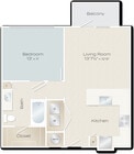 Baron W/Balcony | 1-Bed/1-Bath | 697sq/ft