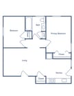 The Beverly 2 bed, 1 bath