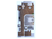 1 Bedroom/1 Bathroom Jr.-612