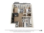 One Bedroom One Bath Penthouse (923 SF)
