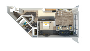 One Bedroom 876 Square Feet