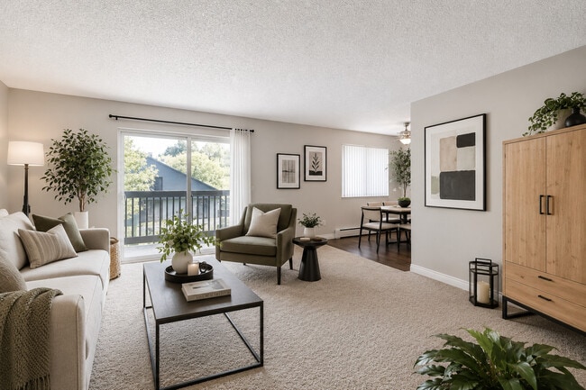 A Standard Living Room at Greentree Village Apartments