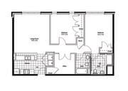 Explore this expansive two-bedroom floor plan with modern amenities.
