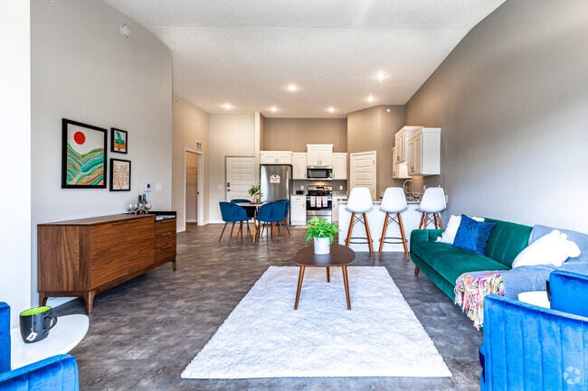 1HAB, 1BA - 791SF - Sala de estar - Gray Stone Flats