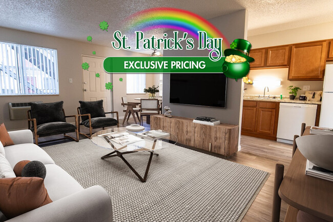 1 BR, 1 BA - LIving Room - Sage Creek Apartments