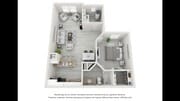 A photo of our 1x1 floor plan, The Camden.