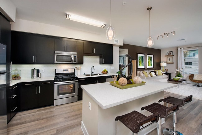 Stunning quartz countertops throughout - Boardwalk by Windsor Apartments