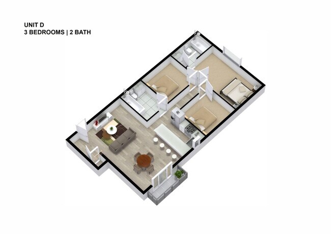Photo - 3 Bedroom 2 Bath Apartment Unit D