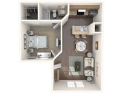 Explore your new home with this beautifully designed one-bedroom apartment, perfect for modern living.